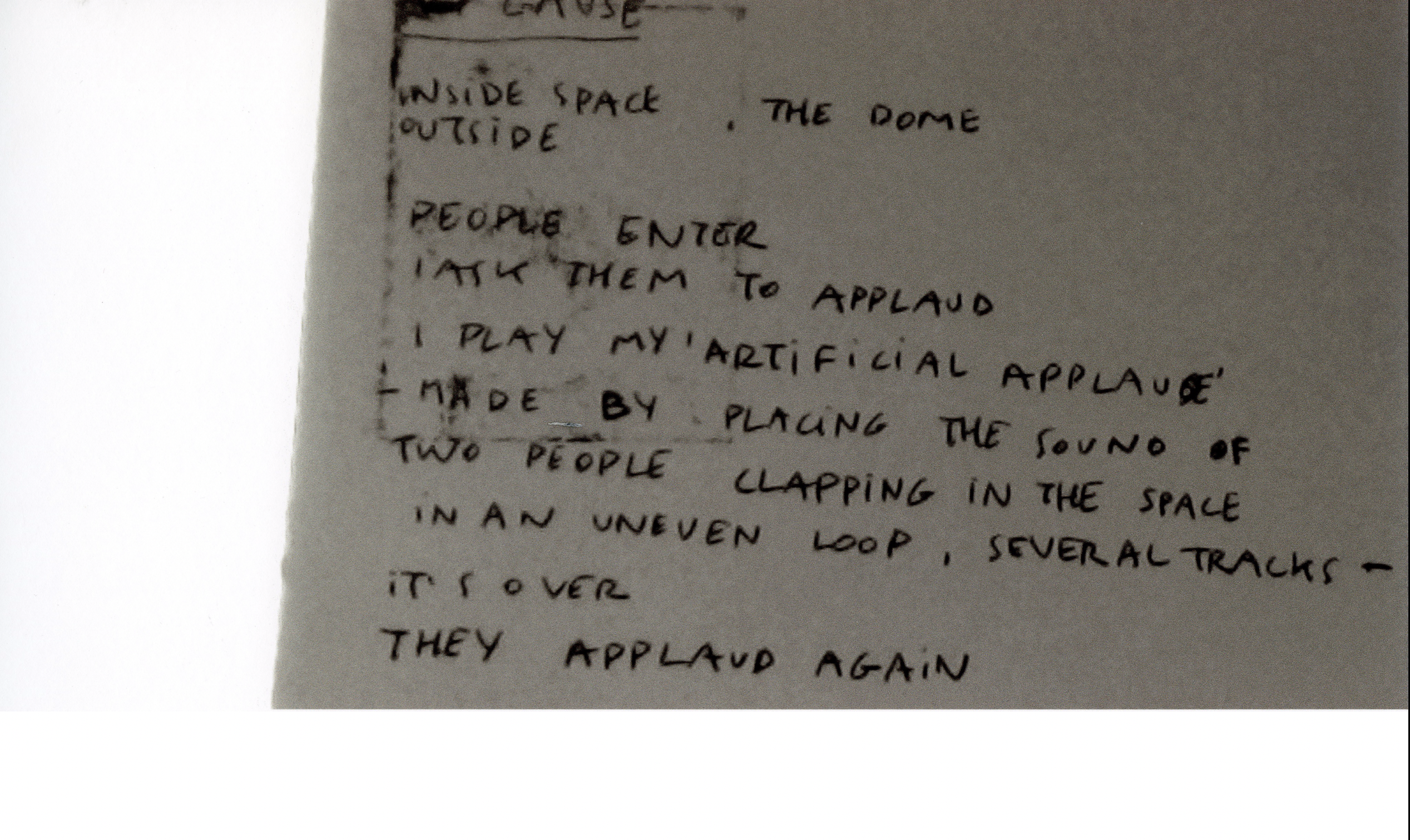 Artificial Applause 2014 performance note